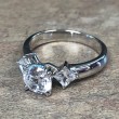 14K White Gold 3 Stone Engagement Ring